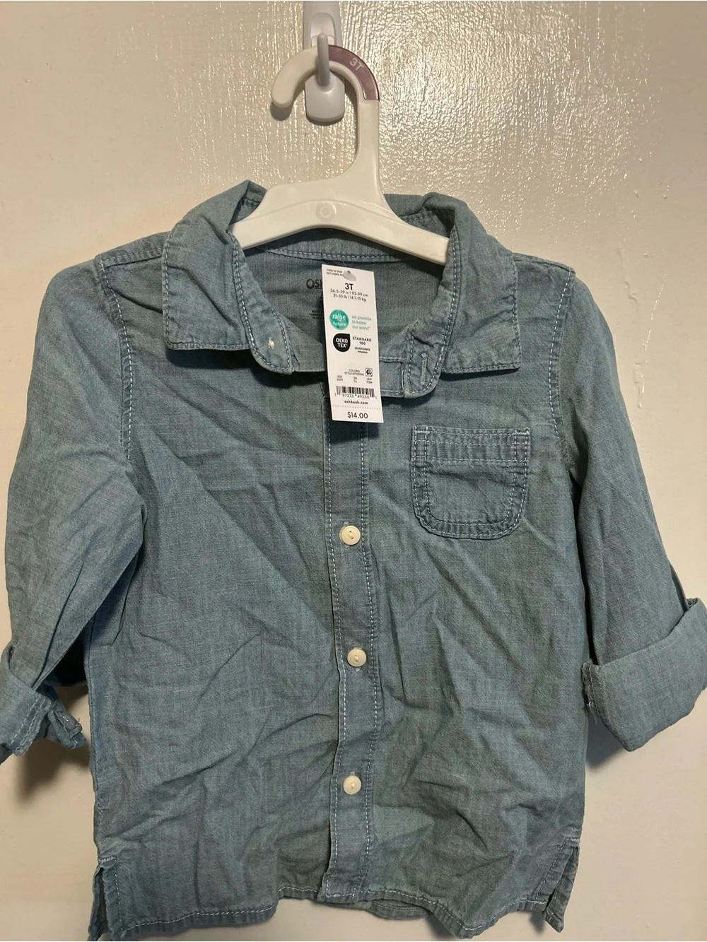 OshKosh B'gosh Blue Denim-Style Button Down Shirt